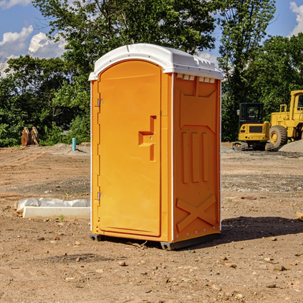 how often are the portable restrooms cleaned and serviced during a rental period in Plessis